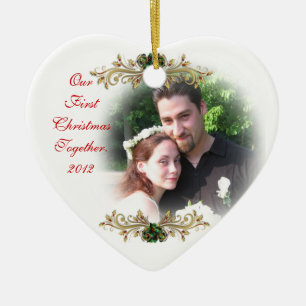 Ons eerste kerstfeest samen met een sierhart keramisch ornament