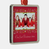 Ons eerste kerstfoto-ornament metalen ornament (Rechts)