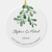 Ons eerste kersthuwelijk keramisch ornament (Achterkant)