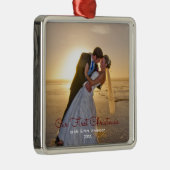 Ons eerste kersthuwelijk metalen ornament (Rechts)