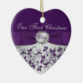 Ons eerste kerstkeepskever-Ornament Keramisch Ornament (Rechts)