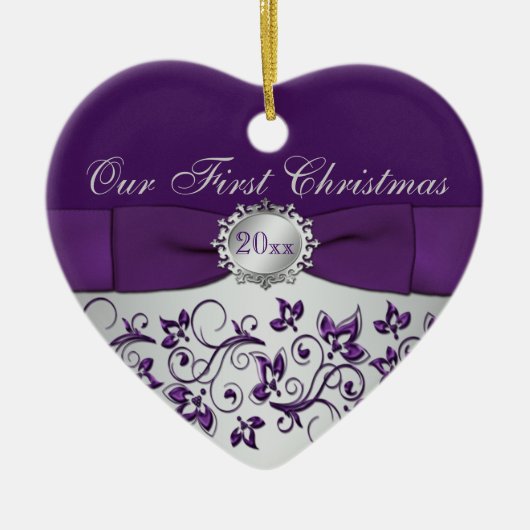 Ons eerste kerstkeepskever-Ornament Keramisch Ornament (Voorkant)