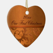 Ons eerste kerstkeepskever-Ornament Keramisch Ornament (Rechts)