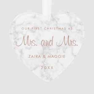 Ons eerste kerstmarmer Roos Gold Lesbian Ornament