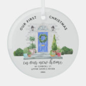 Ons eerste kerstnieuwhuis glas ornament (Voorkant)