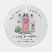 Ons eerste kerstnieuwhuis glas ornament (Voorkant)