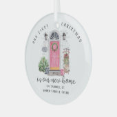 Ons eerste kerstnieuwhuis glas ornament (Voorkant links)