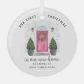 Ons eerste kerstnieuwhuis glas ornament (Voorkant)