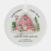 Ons eerste kerstnieuwhuis glas ornament (Achterkant)