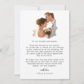 Ons eerste kerstscript bruiloft bedankkaart (Achterkant)