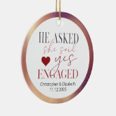 Ons eerste Roos Gold Kerstmis Keramisch Ornament (Rechts)