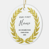 Ons eerste startpunt | Witte en gouden verwarming Keramisch Ornament (Links)