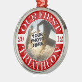 Ons eerste triatlon metalen ornament (Links)