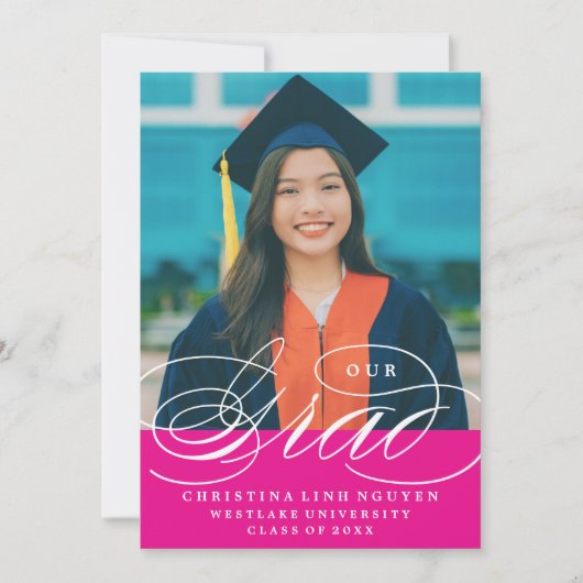 ONS ELEGANTE SCRIPT AFSTUDEERDER | UITNODIGING VOO (Voorkant)