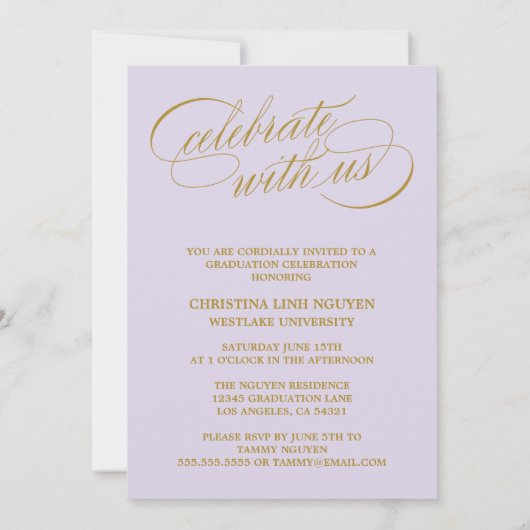 ONS ELEGANTE SCRIPT AFSTUDEERDER | UITNODIGING VOO (Achterkant)