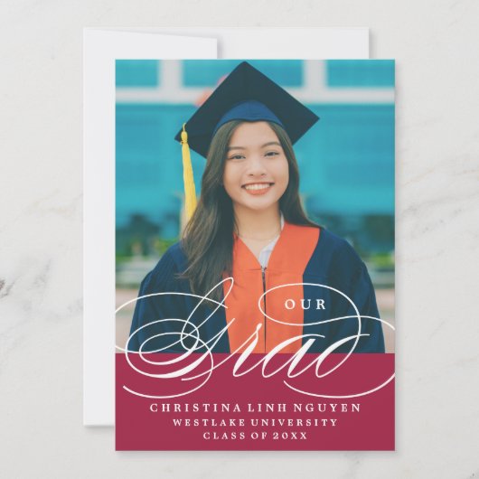 ONS ELEGANTE SCRIPT AFSTUDEERDER | UITNODIGING VOO (Voorkant)