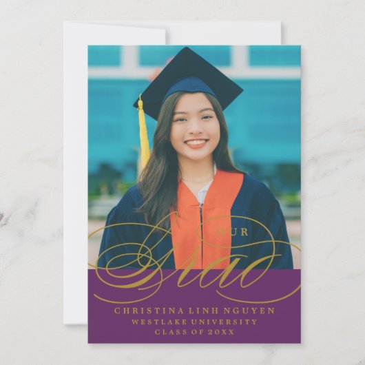 ONS ELEGANTE SCRIPT AFSTUDEERDER | UITNODIGING VOO (Voorkant)