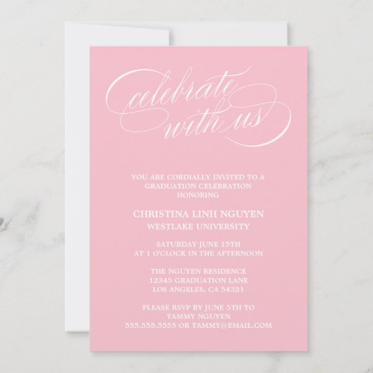 ONS ELEGANTE SCRIPT AFSTUDEERDER | UITNODIGING VOO (Achterkant)