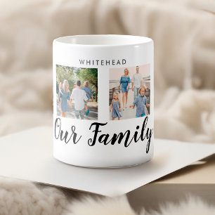 Ons Familie 4 Foto Aangepaste Bericht Koffiemok