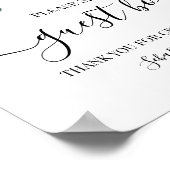 Ons gastenuboek handtekening groene bloemen Huweli Poster (Hoek)