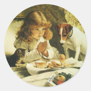 Ons Gebed, Spanning Charles Burton Barber Ronde Sticker