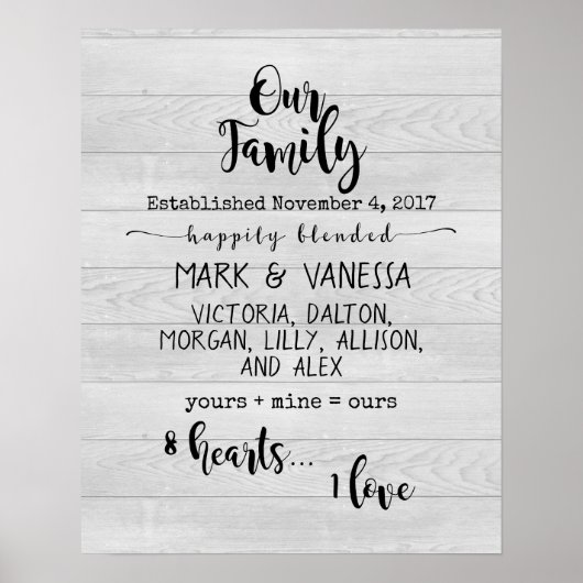 Ons {Gemengde} Poster van de Familie (Voorkant)