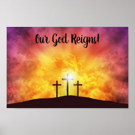 Ons God acht het Poster van de Premium Canvas Glos