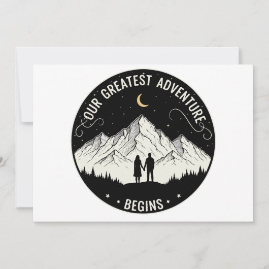 Ons Grootste Avontuur Begint | Rustic Mountain Co Kaart (Voorkant)