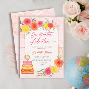 Ons grootste avontuur Zinnia Bright Floral Bridal Kaart