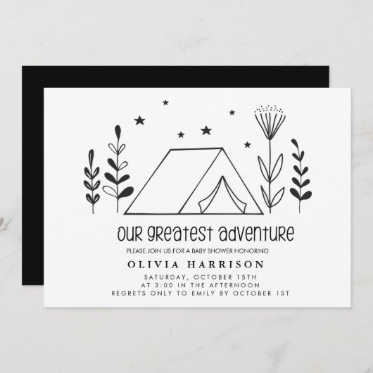 Ons grootste avontuurlijk Baby shower Kaart (Voorkant / Achterkant)