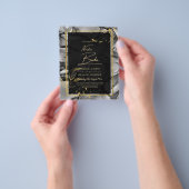 ONS HUWELIJK Black Gold Inkt Trouw UITNODIGING Flyer (Hand)