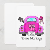 Ons Huwelijk - Franse trouwuitnodiging Kaart (Voorkant / Achterkant)