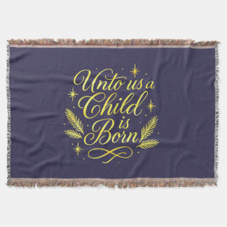 Ons is een Kind geboren Schrift Blauwe Kerst Deken