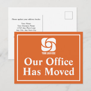 Ons kantoor is verhuisd Orange Zakelijk Logo Briefkaart