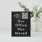 Ons kantoor is verhuisd Zakelijk logo QR-code Briefkaart (Staand voorkant)