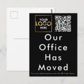 Ons kantoor is verhuisd Zakelijk logo QR-code Briefkaart (Voorkant / Achterkant)
