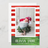 Ons Kerstwonder Pasgeboren Foto Rode Streep Aankondiging (Voorkant / Achterkant)