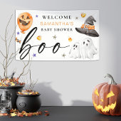 Ons kleine boe is een Halloween Baby shower Spandoek