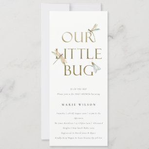 Ons kleine gouddragonfly-Baby shower Kaart