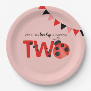 Ons Kleine Liefdesbeestje Wordt Twee Lieveheersbee Papieren Bordje