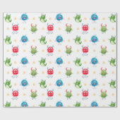 Ons kleine monster verjaardagsfeestje cadeaupapier (Vlak)