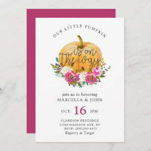 Ons kleine pompoenBaby shower Kaart