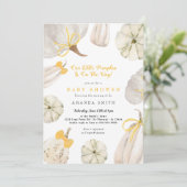 Ons kleine pompoengele Baby shower Kaart (Staand voorkant)