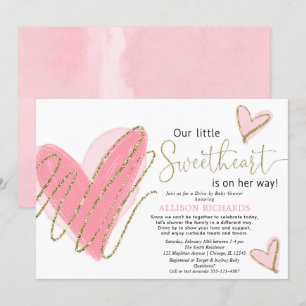 Ons kleine schatje rijdt door baby shower kaart