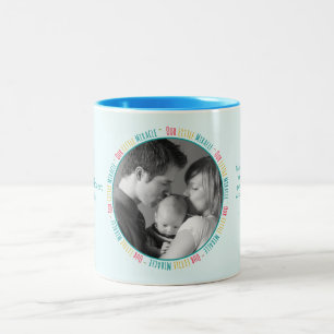 Ons kleine wonder - Blue Baby Custom Photo/ Name Tweekleurige Koffiemok