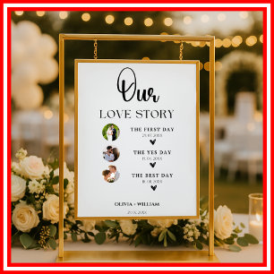 Ons Liefdesverhaal Calligraphy Bruiloft Verwelkomi Poster