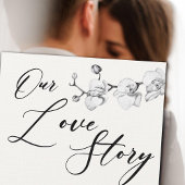 Ons Liefdesverhaal Modern Zwart Wit Orchideeën Bru Kaart