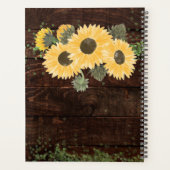 Ons liefdesverhaal Rustic Sunflower Weddenschap Planner (Achterkant)