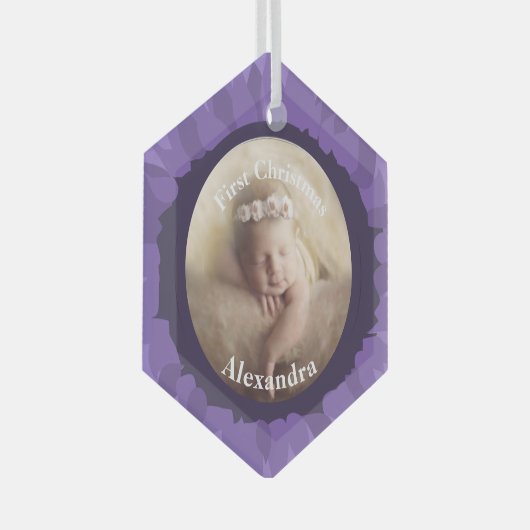Ons Little Gerber Baby Photo Ornament - Grape (Voorkant Rechts)