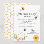 Ons Little Honey Bee thema Baby shower Kaart (Voorkant / Achterkant)